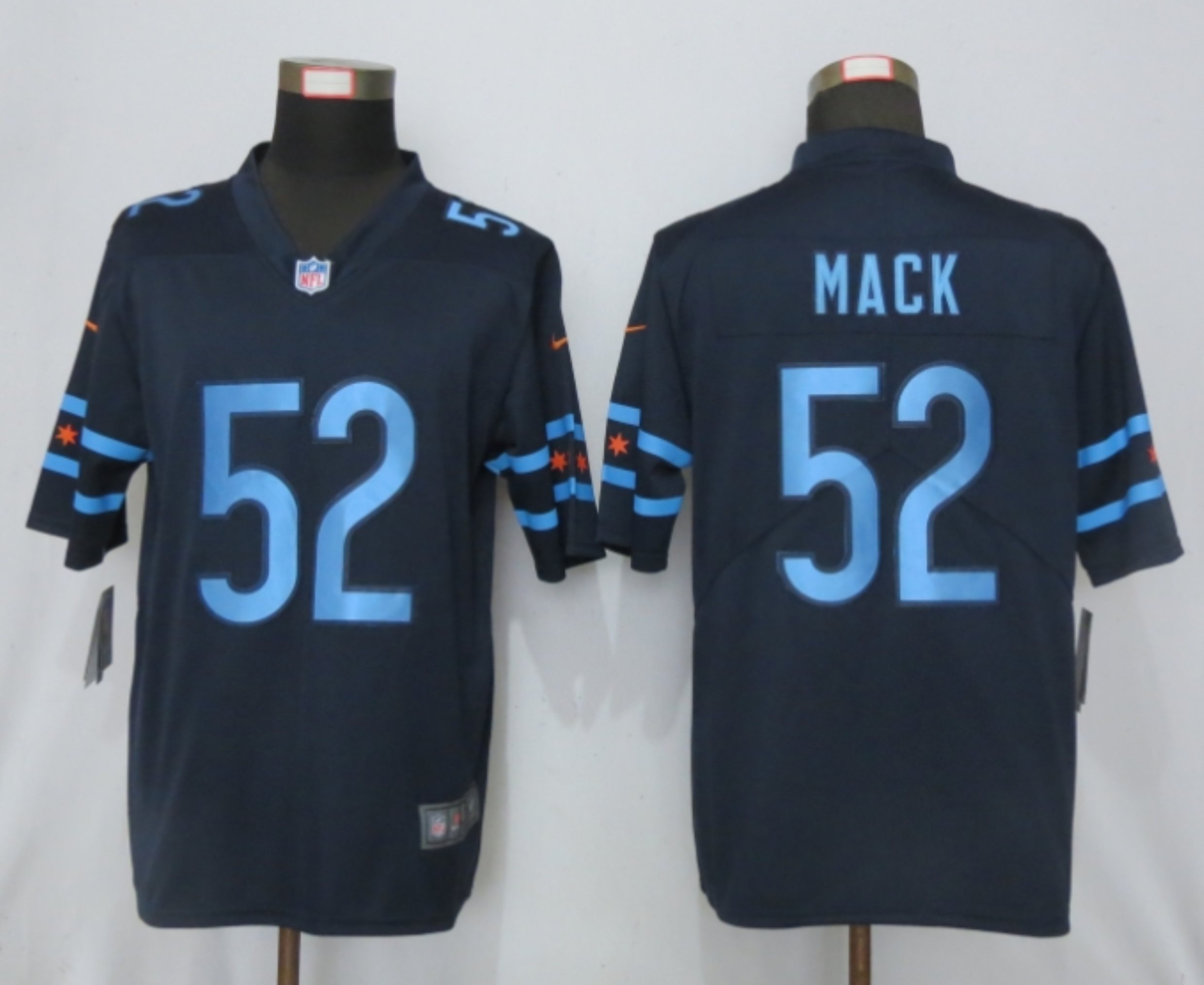 2019 Nike Men Chicago Bears 52 Khalil Mack Navy Vapor Limited City Edition NFL Jersey